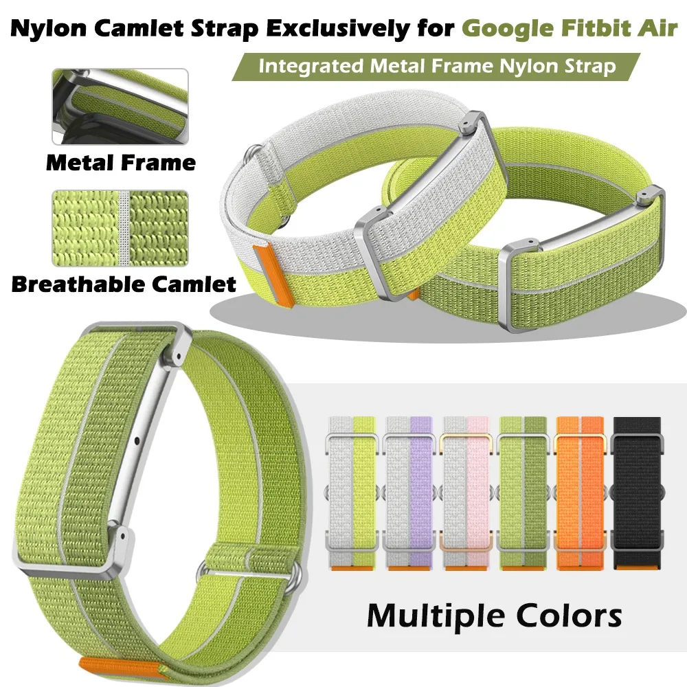 Atmungsaktives Gewebtes Nylon-Sportarmband für Google Fitbit Air Integrierter Metallrahmen Leichtes Weiches Armband für Fitbit Air