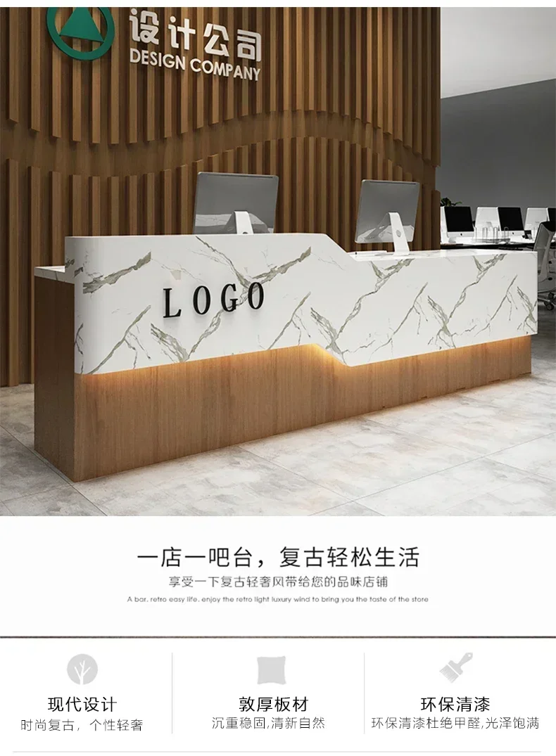 Y Customized Simple Modern Beauty Salon Health Club Bar Counter Nail Salon Cashier Reception Desk