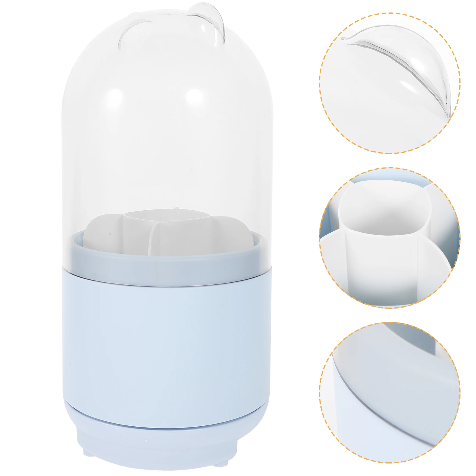 

Makeup Brush Storage Container Holder Pink 360 Degree Rotating Dust Proof ganizer Large Capacity Desktop Travel