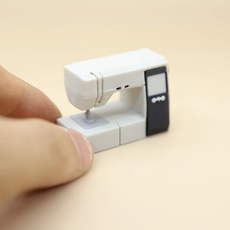 Mini Sewing Machine Model Sewing Tools Dollhouse Miniature Accessories Pretend Play Micro Scene Decor Craft Table Ornament Props