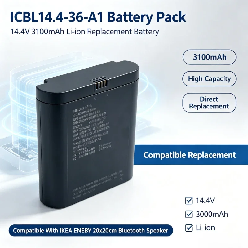 ICBL14.4-36-A1 14.4V 2600mAh 37.4Wh Replacement Li-ion Battery  Compatible with IKEA ENEBY 20x20cm Bluetooth Speaker Battery