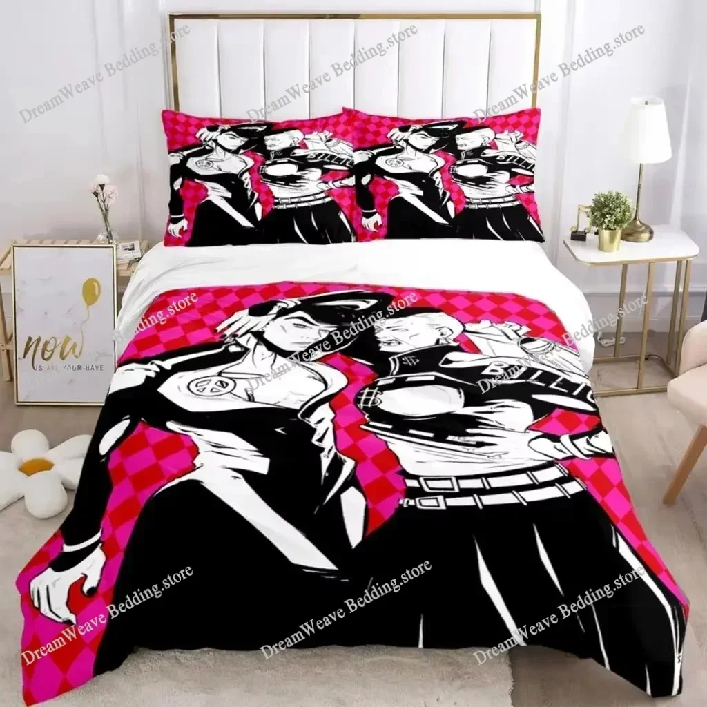 JOJO Anime Print Bedding Set Fashion Article Boys or Adults for Beds Quilt Covers Pillowcases Bedding Set Luxury Gift592592FQH