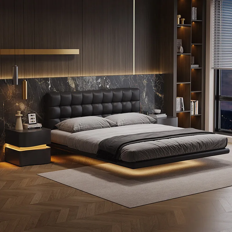 

Italian Adults Luxury Bed Decoration Couples Floating Modern Style Luxury Bed King Size Platform Camas De Dormitorio Furniture