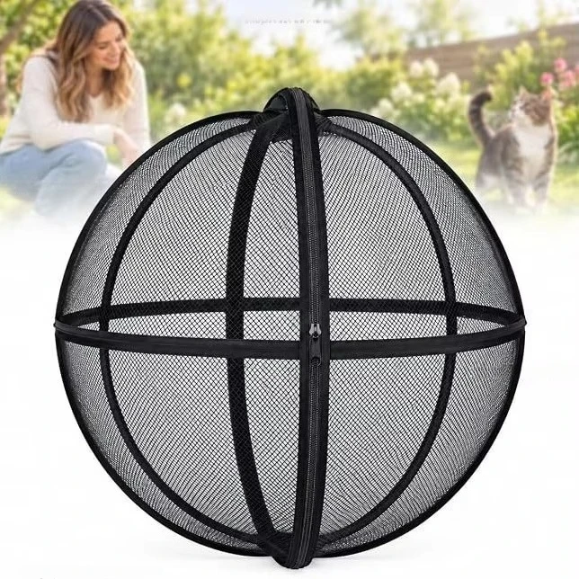Portable Outdoor Cat EnclosureMesh Ball Cat Cage,Lightweight Pop-Up Safe Enclosure for Indoor Lawn Travel