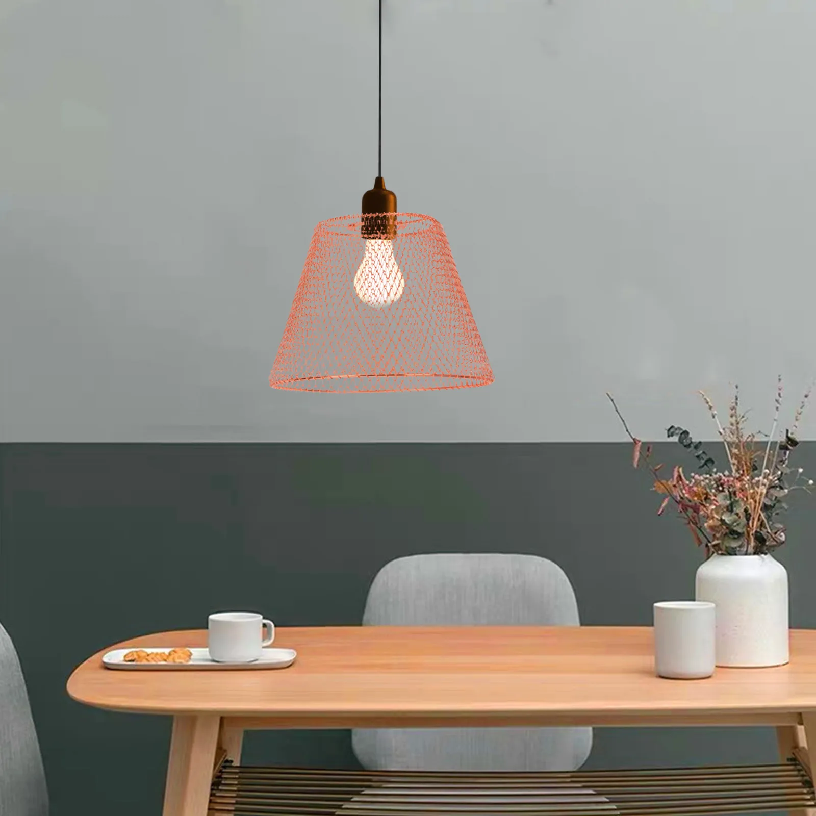 

1 шт. Премиальный металлический подвесной абажур в простом стиле, декоративный светильник для спальни, гостиной, потолочная лампа, рассеивающая тепло