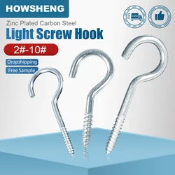 HOWSHENG Opening Sheep Eye Lamp Hook Screws Self-tapping Hooks Screw 3# 4# 5# 6# 8# 9# 10# Blue Zinc Plated Question Mark Hooks