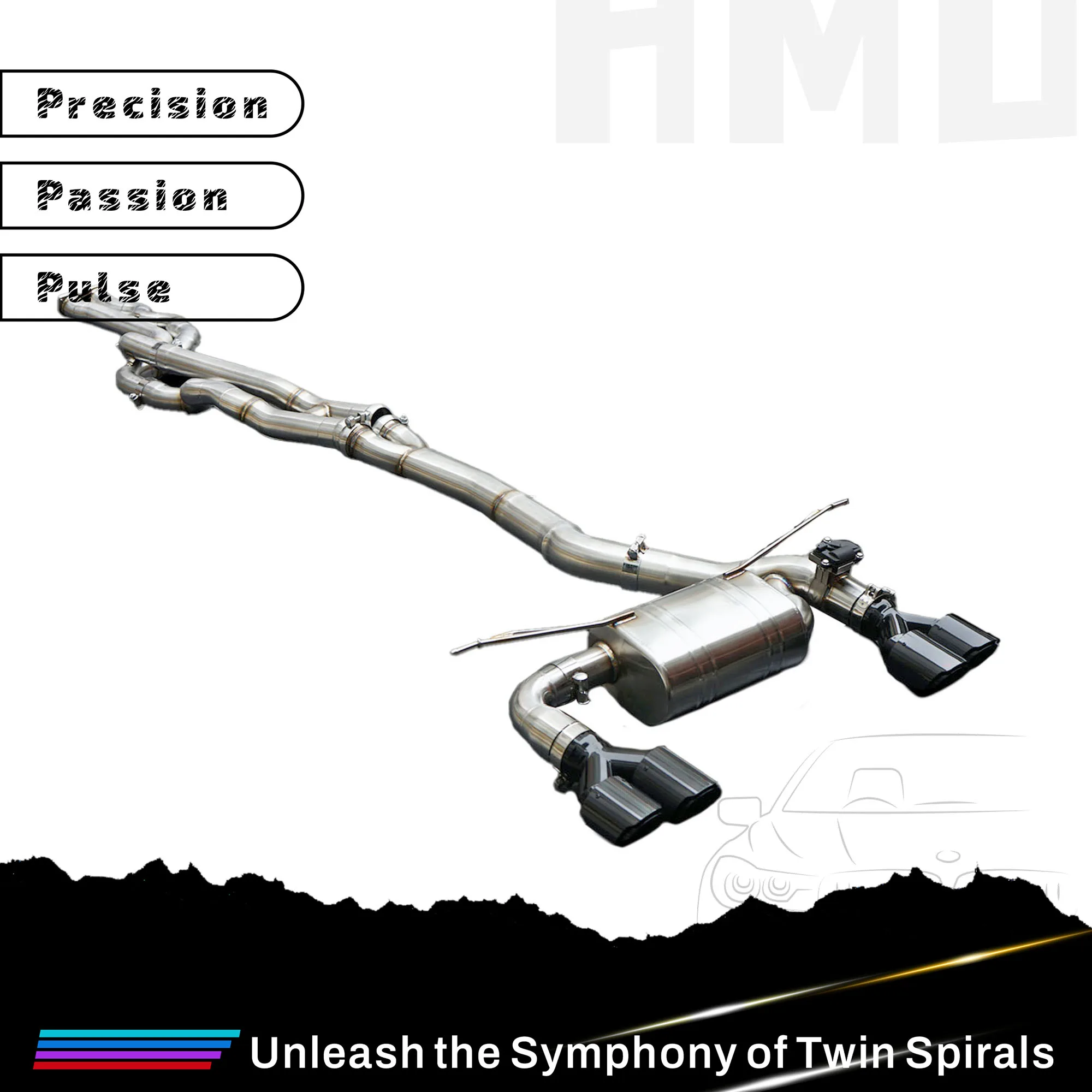 

HMD Customization SS304 Catback для BMW F8X M3 M4 Электронные клапаны Выхлопная труба равной длины