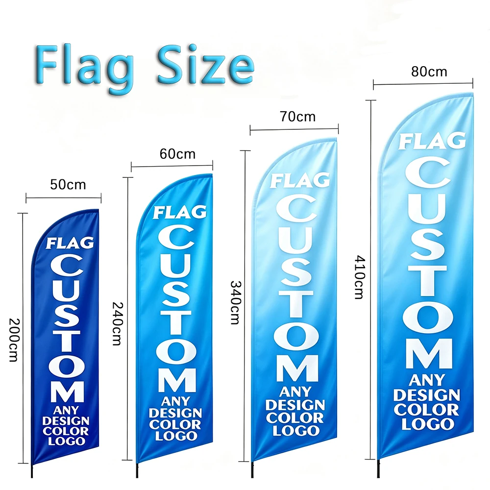 Custom Feather Flag Only Swooper Without Pole Beach Flag  Any Size Logo Color Travel Company Advertisement Brand Banner
