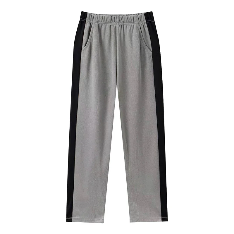Children's Spring and Summer New Patchwork Fashionable Pants for Boys and Girls, Casual Sports Straight Leg Pants with Pockets