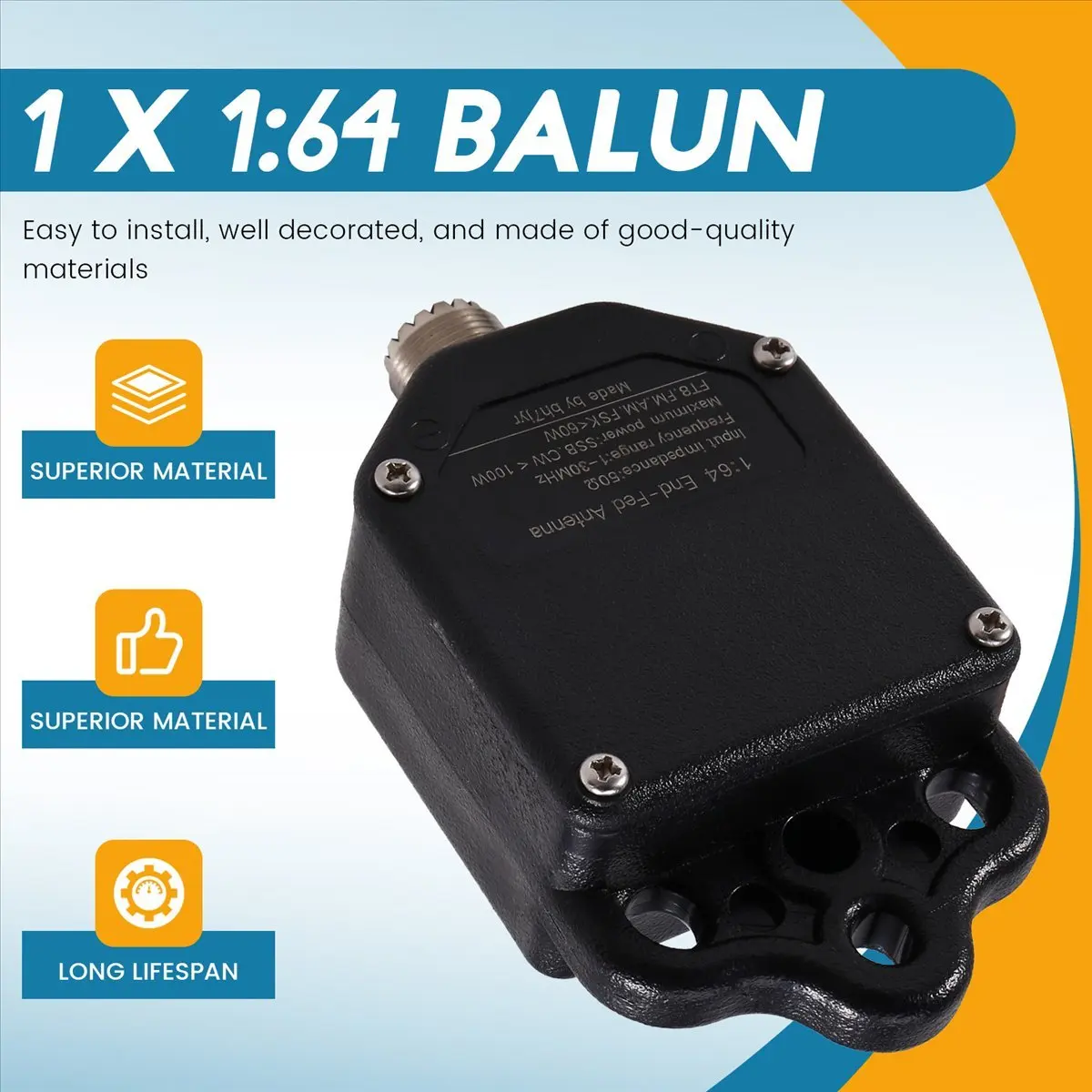 Super Sale 1:64 Balun 4-Band 8-Band End-Feed Antenna Using Frequency Range 1-30Mhz Power 100W (PEP)