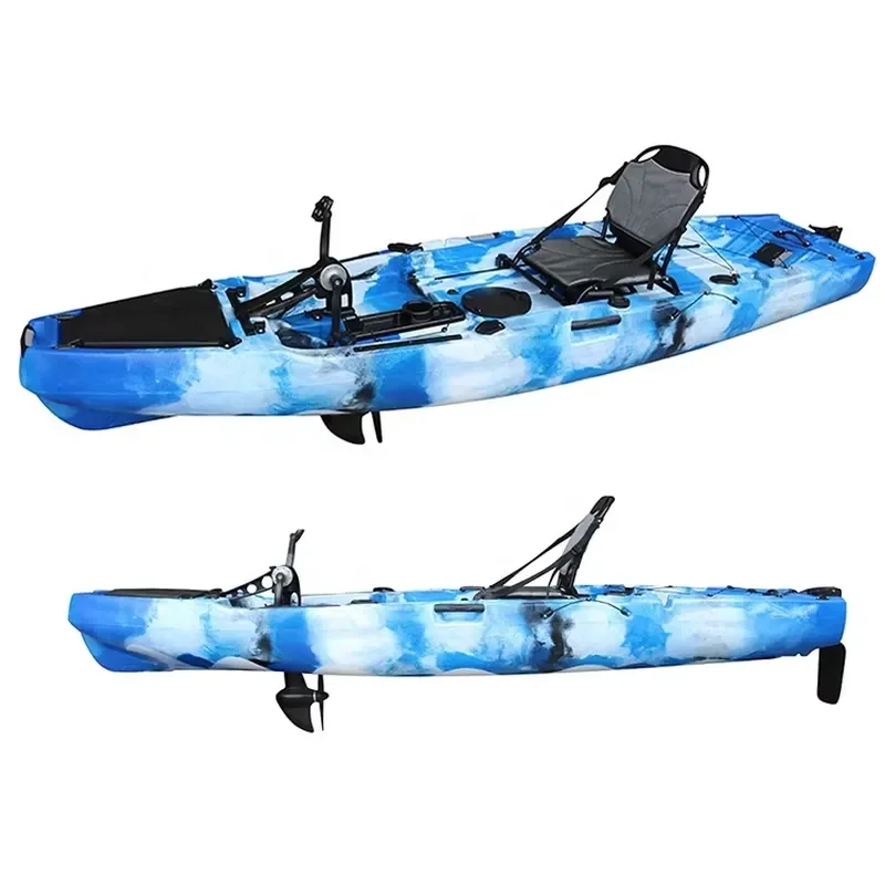 New Design Offer Propeller Pedal Drive System Fishing 1 Person Fishing Plastic Pedal Kayak for Sale