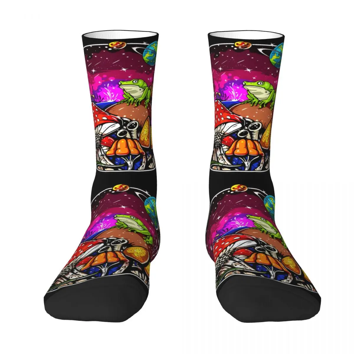 Psychedelic Mushroom Forest Stockings Design Gothic Socks Autumn Anti Slip Socks Unisex Men Climbing Comfortable Socks