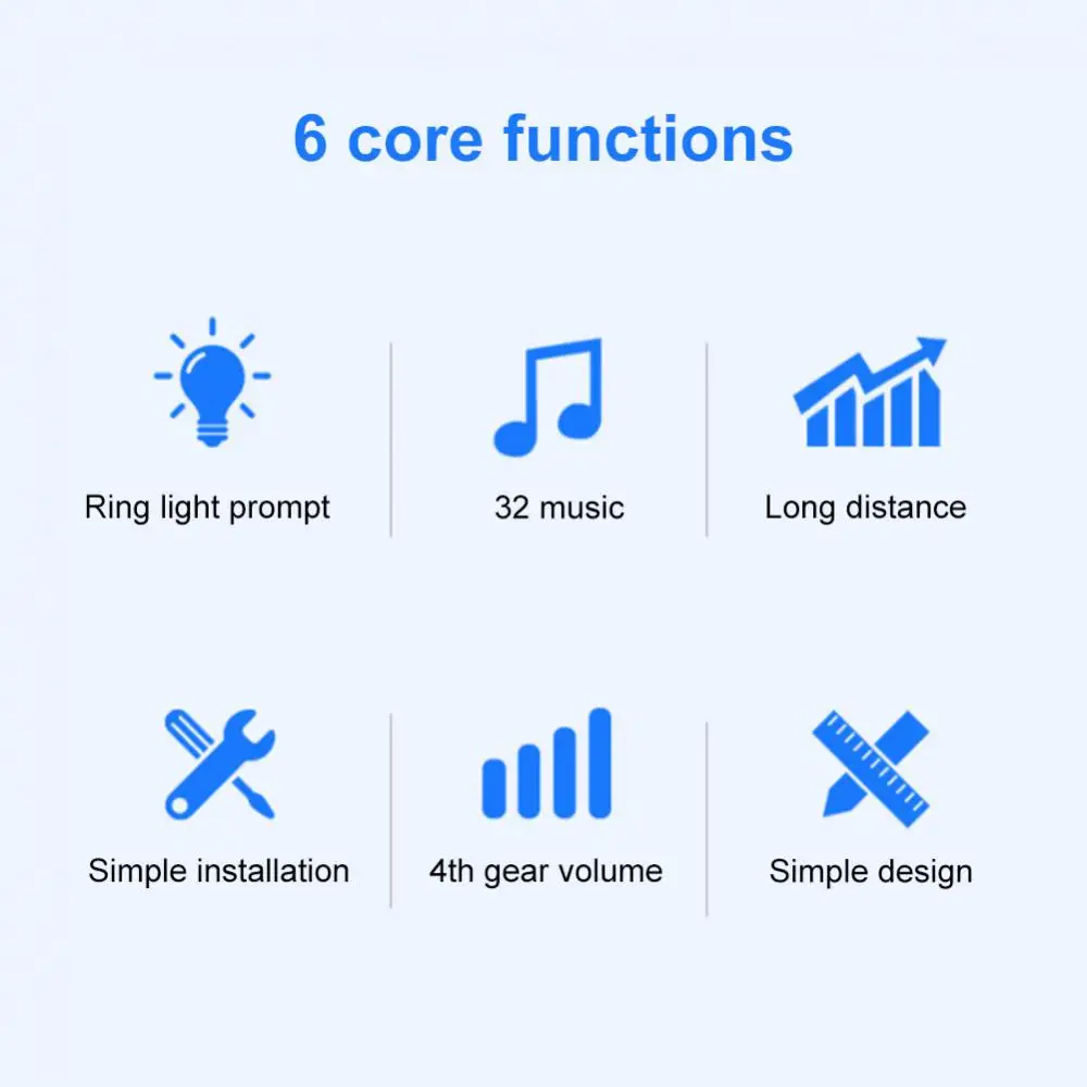 M523 Wireless Electronic Doorbell One Driven Two Doorbell Intelligent Home Pager Distance Waterproof Button Home Security