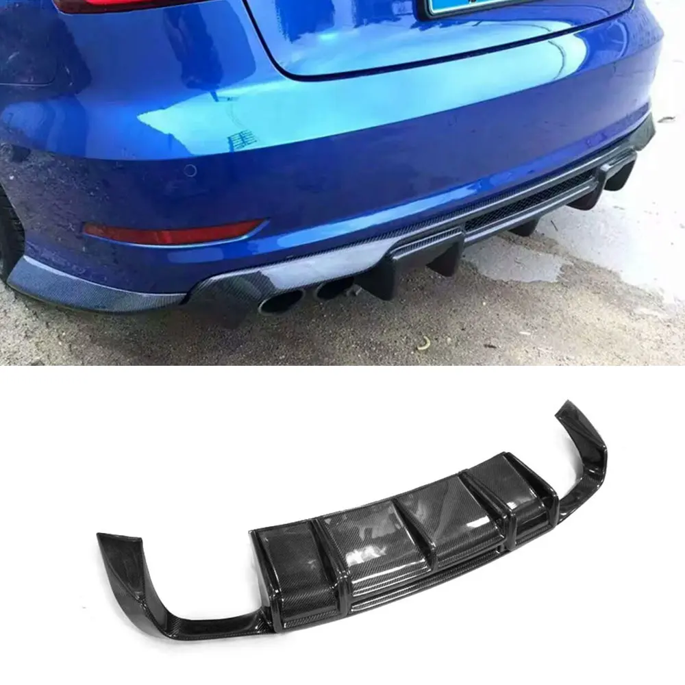 VACOMUL Carbon Fiber Rear Lip Spoiler Diffuser for Audi A3 Sline S3 Sedan 4 door Not A3 Standard 2014 2015 2016 Car Styling