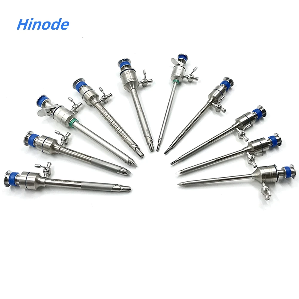 Medical  Surgical 5mm 10mm Laparoscope Laparoscopy Laparoscopic Reusable Trocar Magnetic Cross Spring Press Type Safety Screw