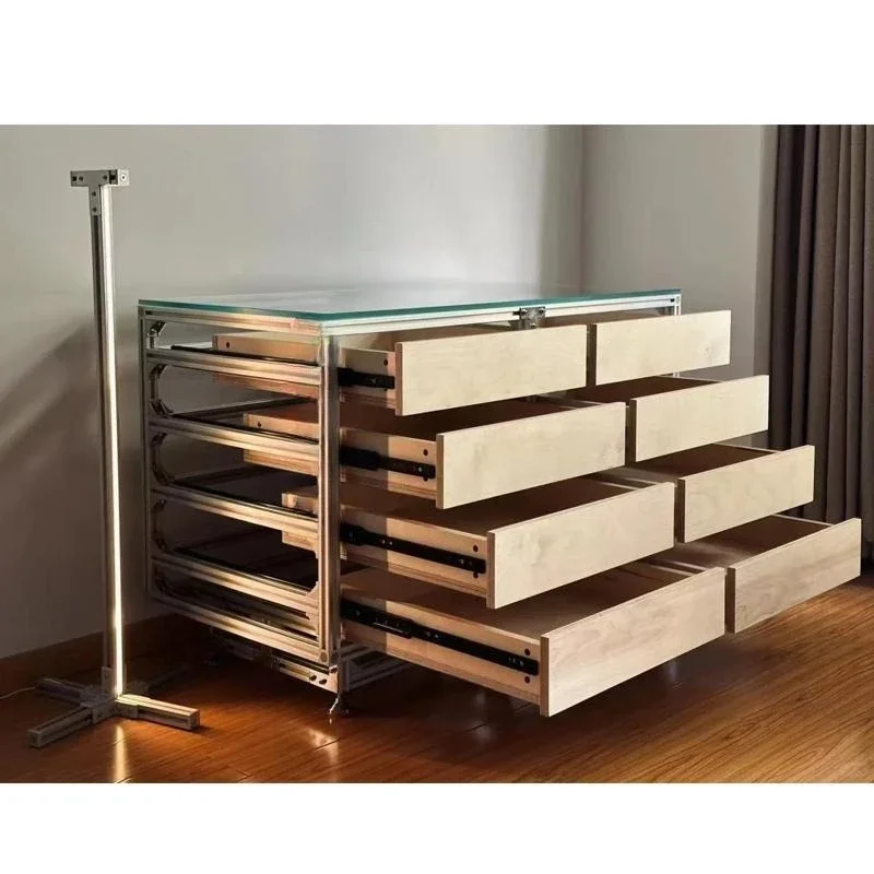 Ocean plate Zhongdao water table aluminum alloy profile glass bucket cabinet display display cabinet storage