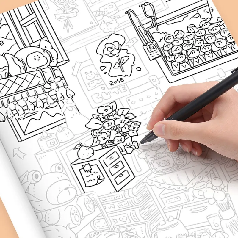 1 PCS Decompression Graffiti Book Containing Exquisite Graffiti Patterns for You to Trace and Color Aiming to Provide Creativity