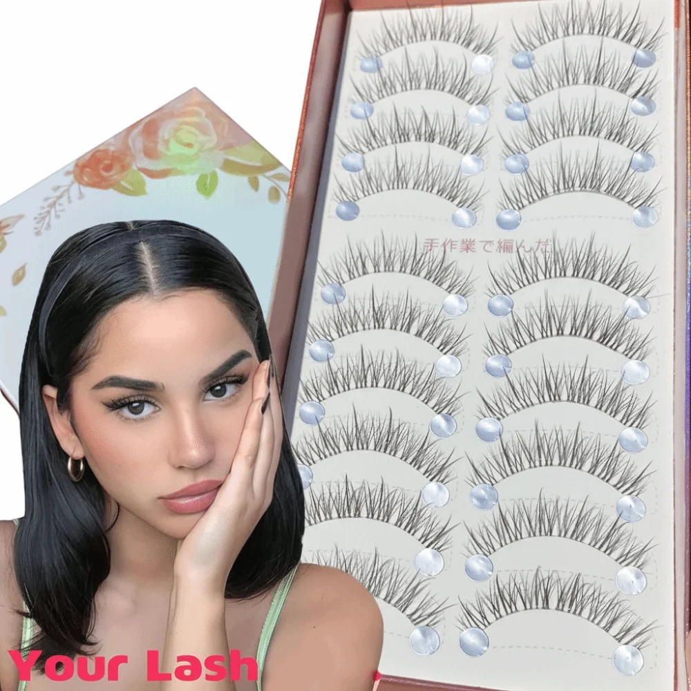 10 Pairs Hot 3D Mink Fake Lashes Wispy Handmade Eyelashes Volume Natural False Eyelashes Makeup Eyelash Extension
