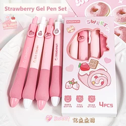 Pink Series Gel Pen Black Ink Soft Grip Writing Smooth Quick-Drying Aesthetic Stationery Elegant Pens Japanese School Supplies