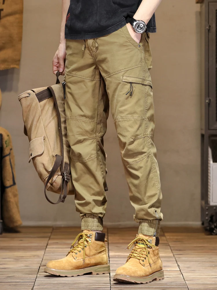

Мужские свободные брюки прямого кроя для работы, весенне-осенние, износостойкие, для активного отдыха, повседневные спортивные длинные брюки, молодежная мода
