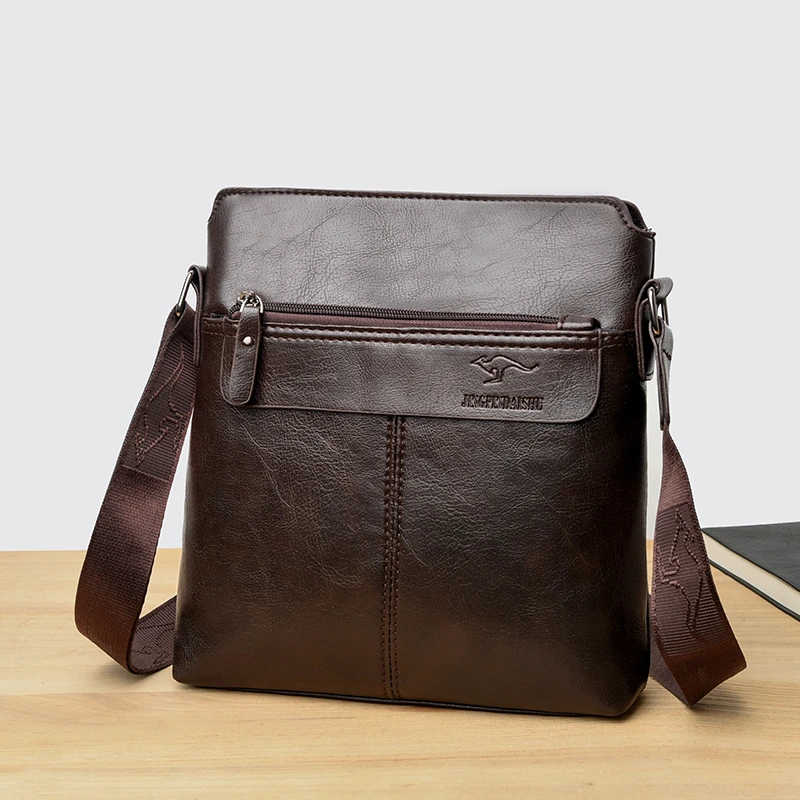 Business-Casual-Rucksack für Herren, Umhängetasche aus PU-Leder mit mehreren Fächern und großem Fassungsvermögen – Detail 28