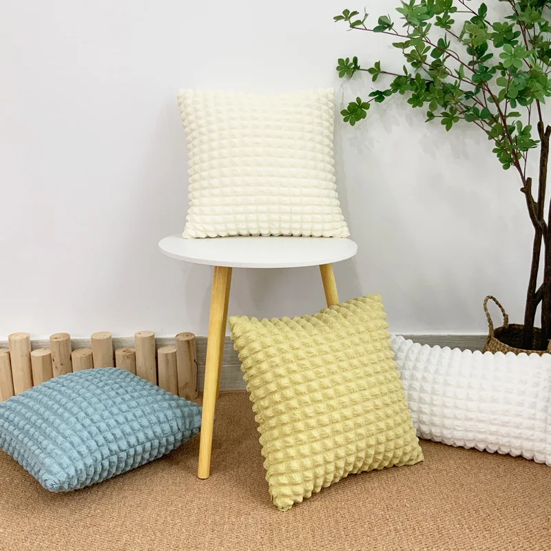 Ins Cream Puff Cushion Cover Decoration Geometric Throw Pillow Covers Nordic Solid Color Pillowcase Pillow Sham Cushion for Sofa