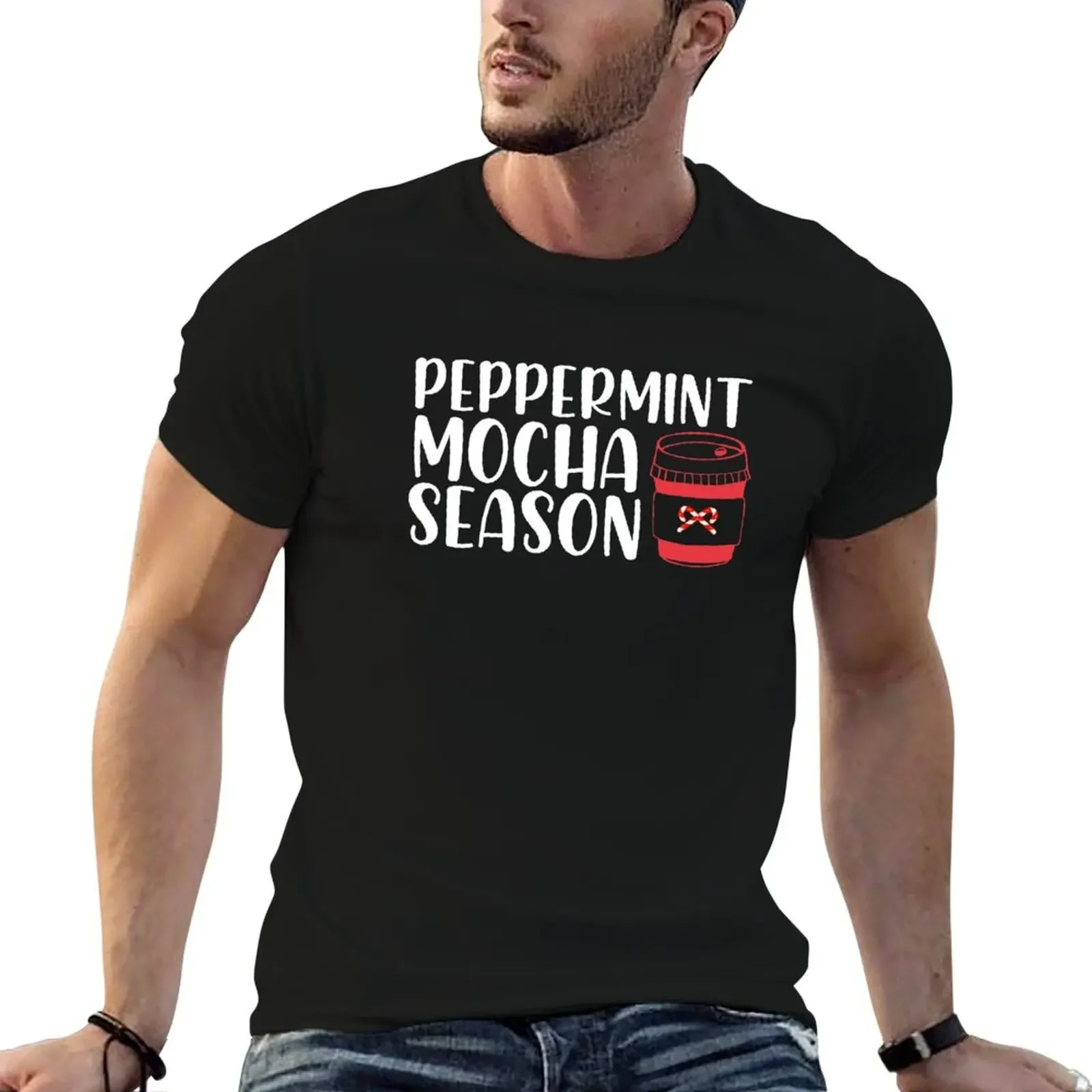 Peppermint Mocha Season T-Shirt quick drying customizeds sublime oversized graphic tee Men's t-shirts