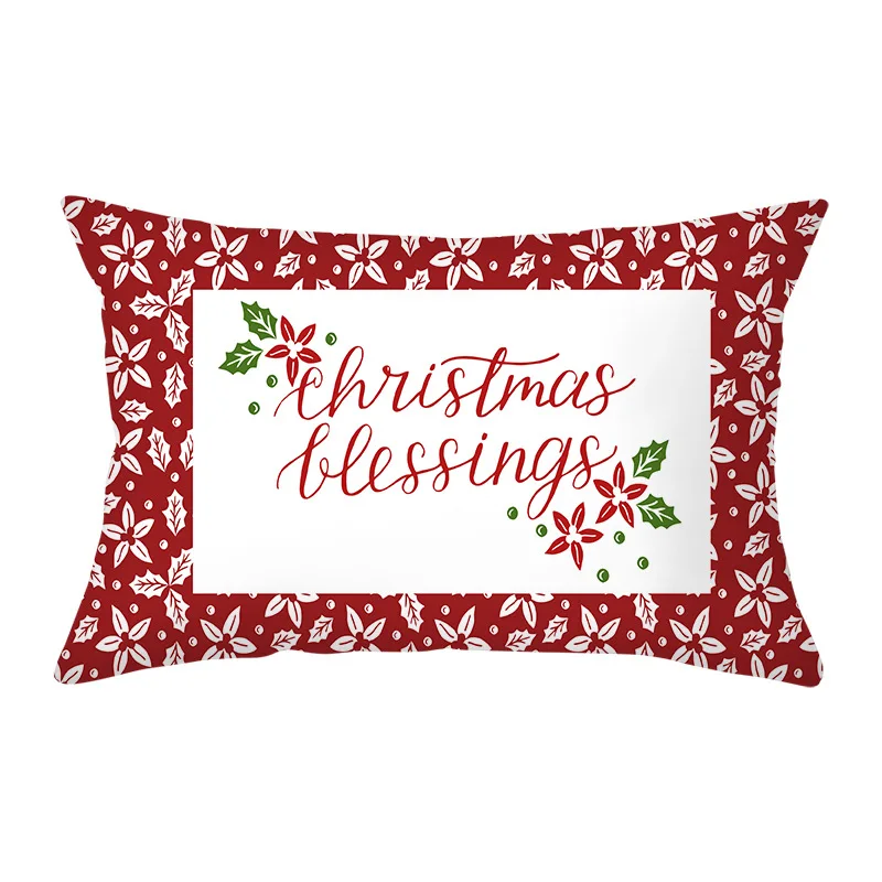 2023 Christmas Decor Cushion Cover 30x50 cm Rectangular Pillowcase Christmast Eve Home Decoration Red Pillowslip Pillow Cover