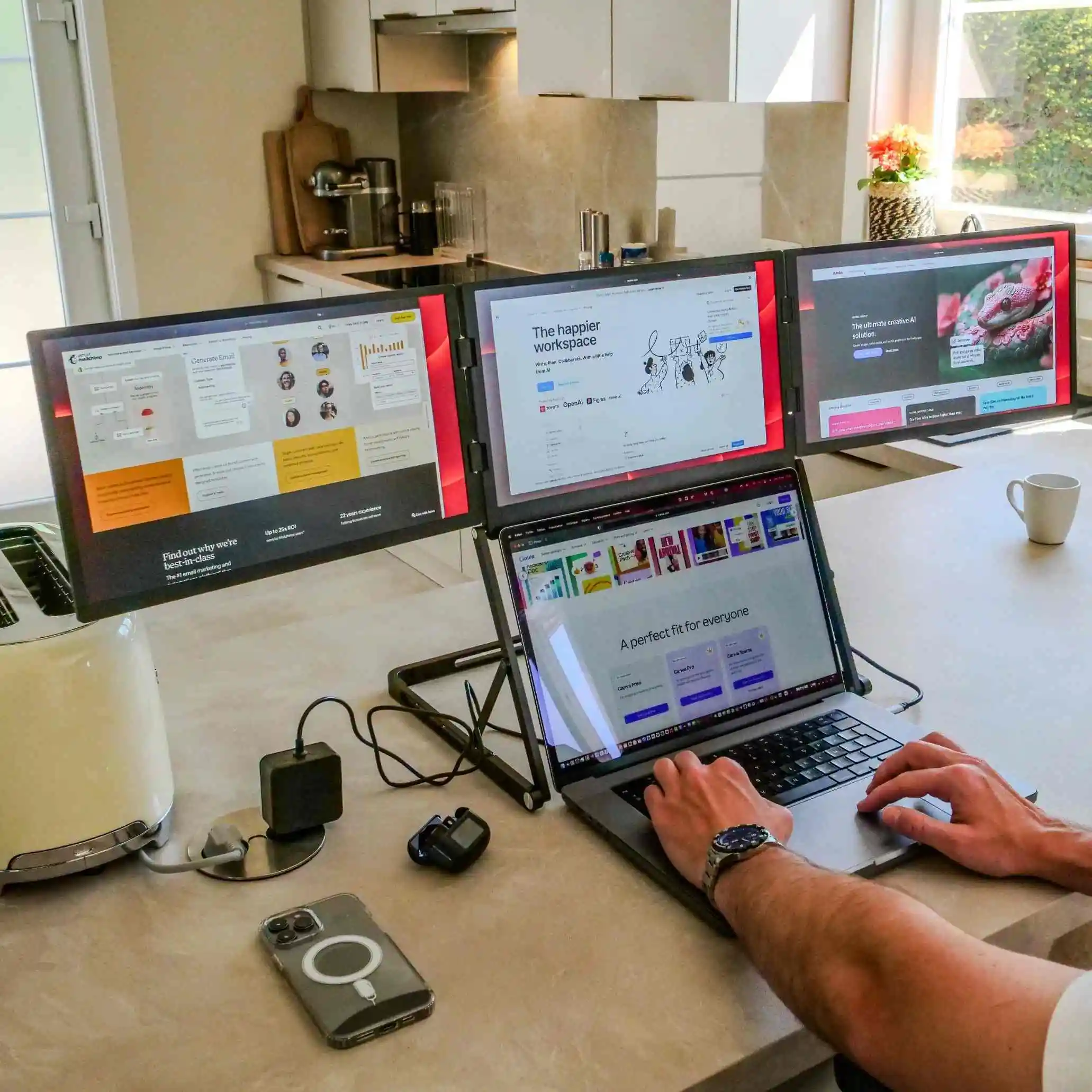 

Shenzhen Factory Portable S6 Triple Ips 15.6inch 1920*1080p Triple Portable For Laptop Screen Extender