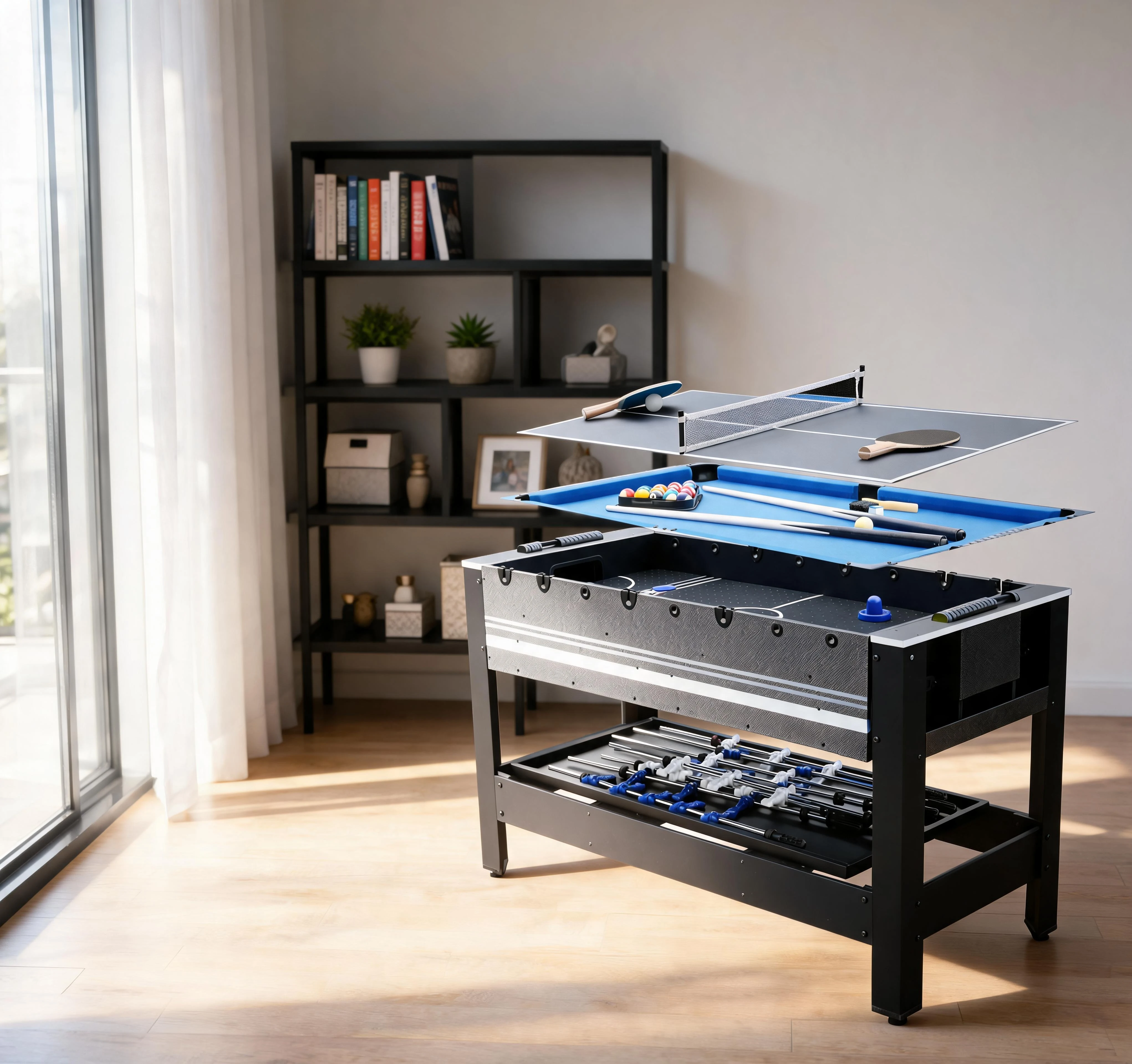 Custom New 54-Inch 4-In-1 Multi-Function Billiards Game Table Indoor Sports Product