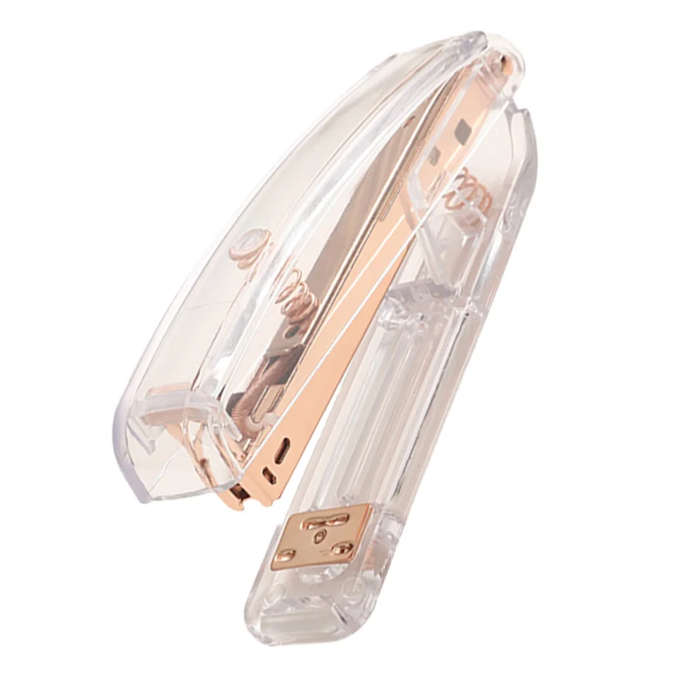 

1Pcs Rose Gold Office Stapler Portable Compact Stapling Tool Book Binding Machine Desktop Stationery Office Stapler