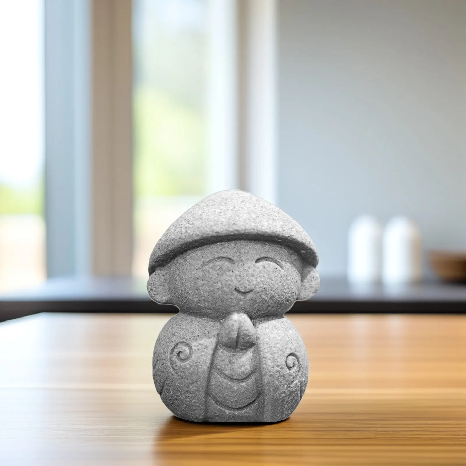 Stone Maitreya Small Buddha Adornment Stable Flat Bottom Stone Buddha Decor Compact Desktop Creative Home Office Accessory