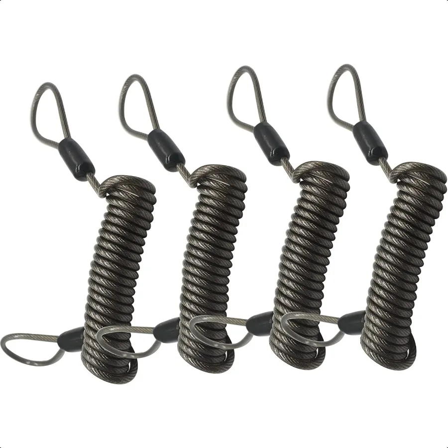 

4 шт., виниловая крышка толщиной 4 мм, провод, пружина, спиральный трос, замок, страховочный трос, ремешок с петлями, удлиненный 5