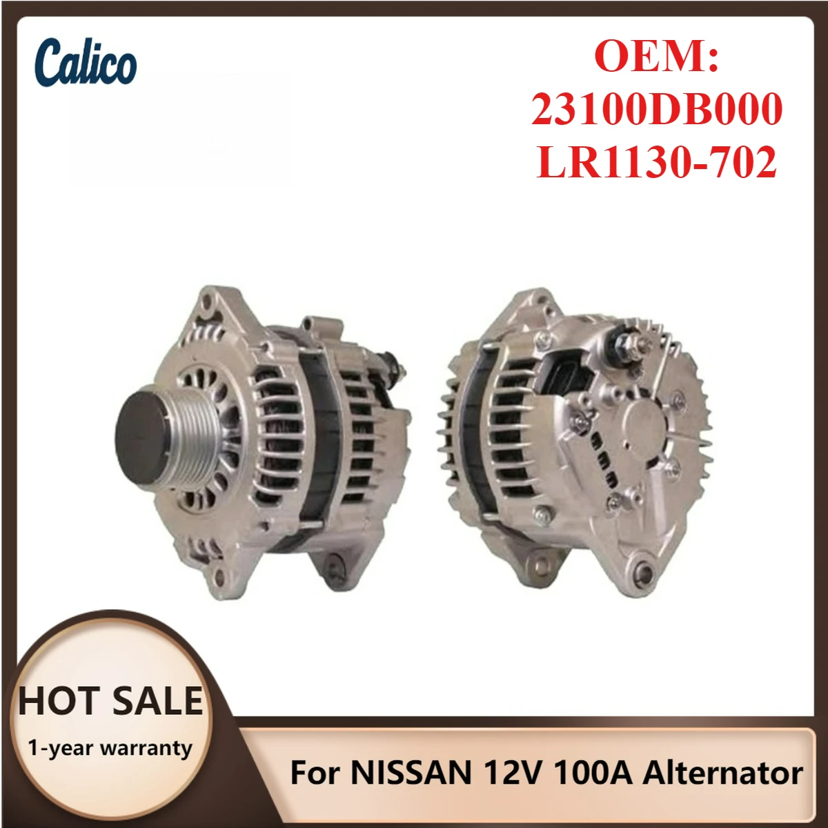 

Premium Grade Suitable for NISSAN 12V 100A Alternator 23100DB000 LR1130-702
