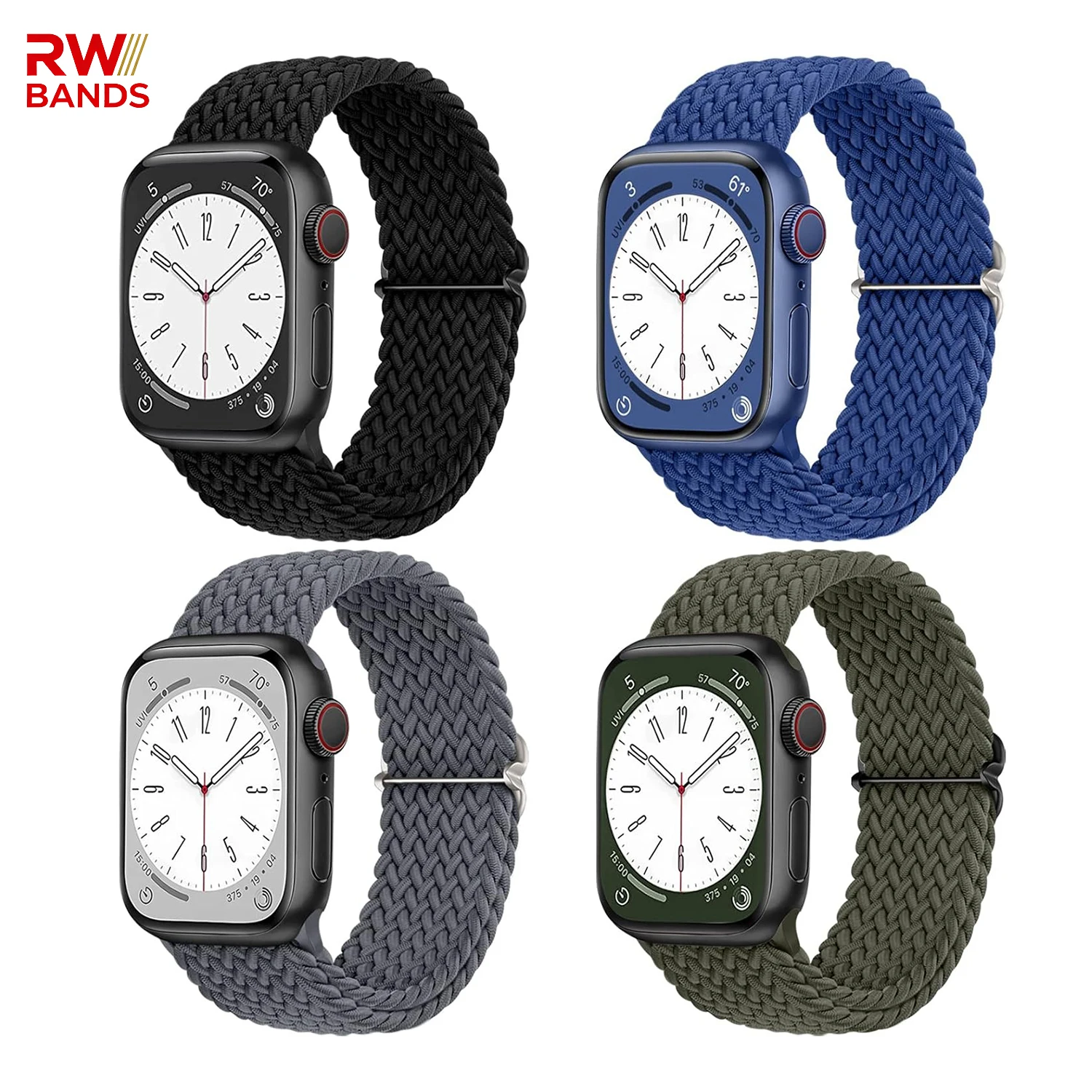 Nylonarmband für Apple Watch Serie 11 10 9 8 7 6 5 46 mm 42 mm 41 mm elastisches Armband Ultra 2/3 49 mm SE3 44 mm 40 mm 45 mm Band