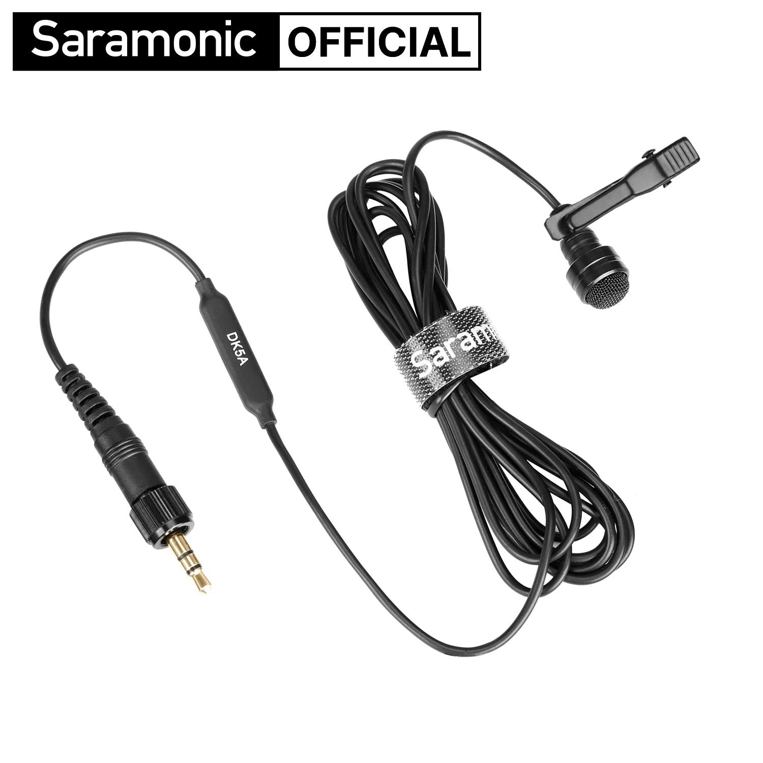 Saramonic DK5A 3,5 mm blokujący TRS przypinany mikrofon pojemnościowy Lavalier z klapą do strumieniowego przesyłania RODE/SENNHEISER/TASCAM/ZOOM Youtube