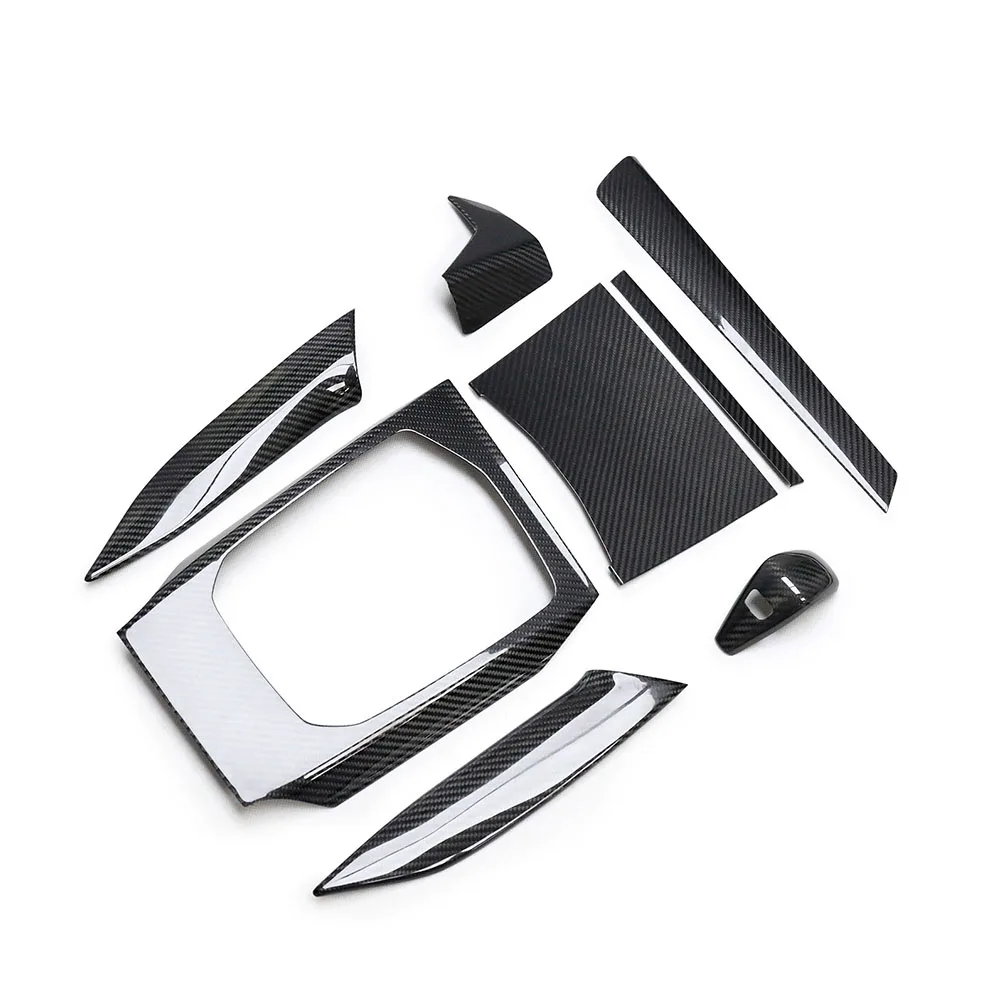 

G20 G80 для BM W Dry Carbon Fiber Внутренние накладки G22 G23 G82 G83 Крышка консоли Добавьте на накладку ручки переключения передач из настоящего карбона