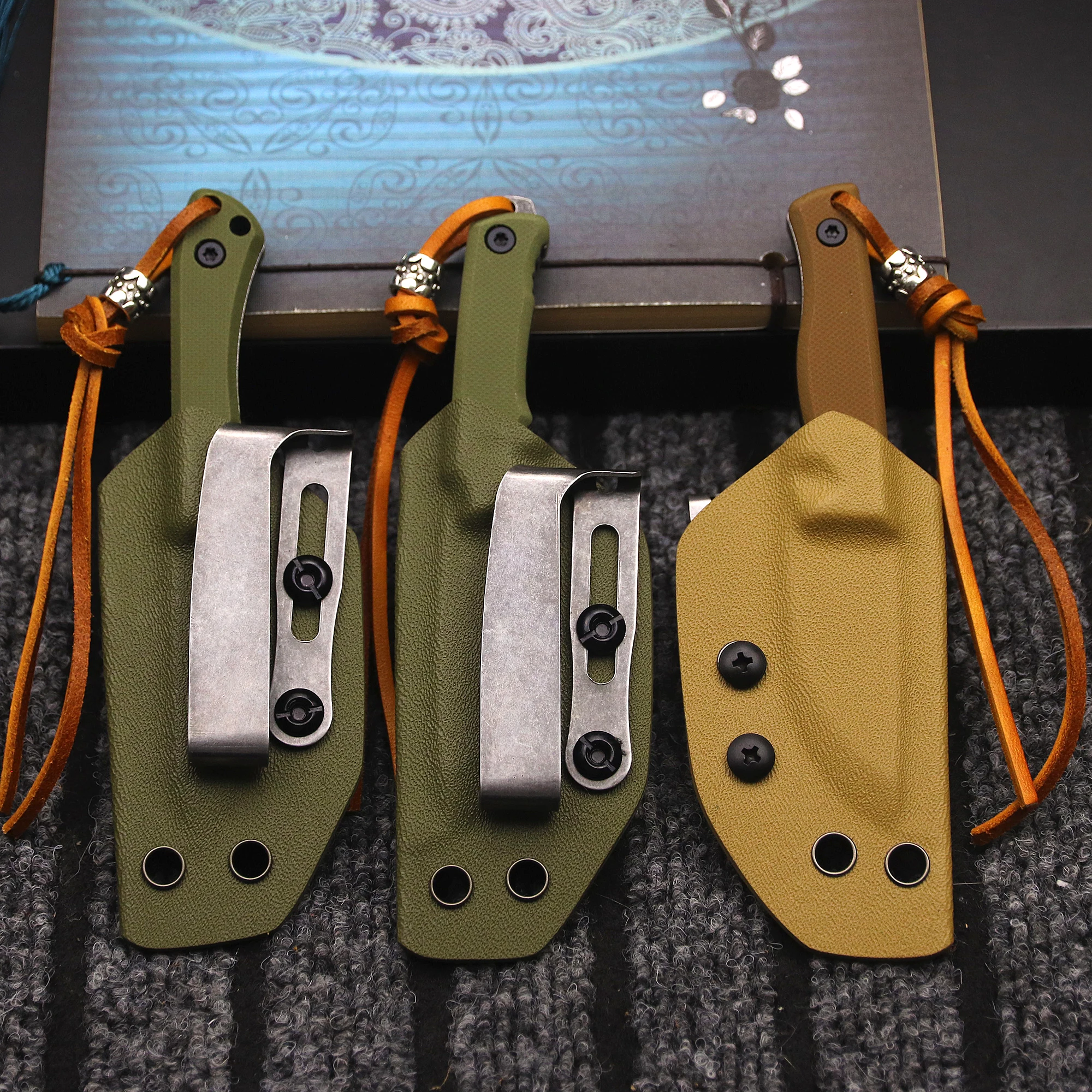 WPKOPYA U.S.9CR18MOV Mini cuchillo de caza Full Tang + funda K, cuchillo de supervivencia en la jungla, cuchillo EDC de autodefensa para acampar