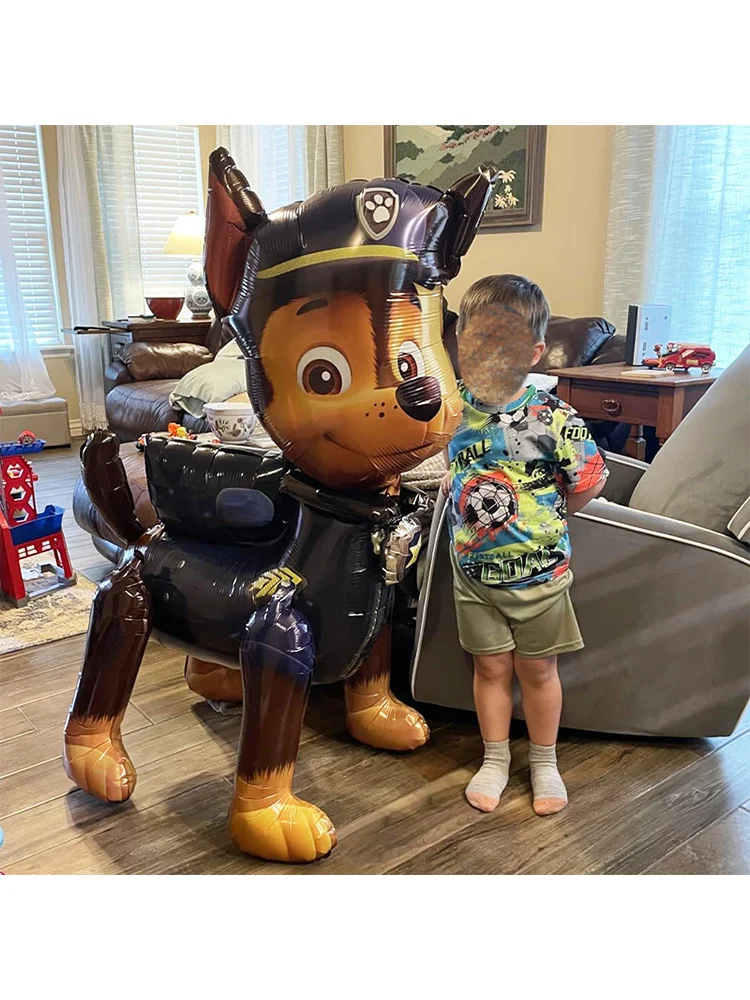 45 Zoll Riesiger Stehender Paw Patrol Ballon Cartoon Chase Folienballon für Kinder Jungen Geburtstagsparty Deko Paw Patrol Themen-Zubehör