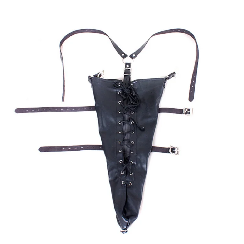 BDSM Bondage Restraints Hands Wrists Arm Leg Binder Hood Mask Role Play Leather Tight Single Glove Adult Sex Toys for women men