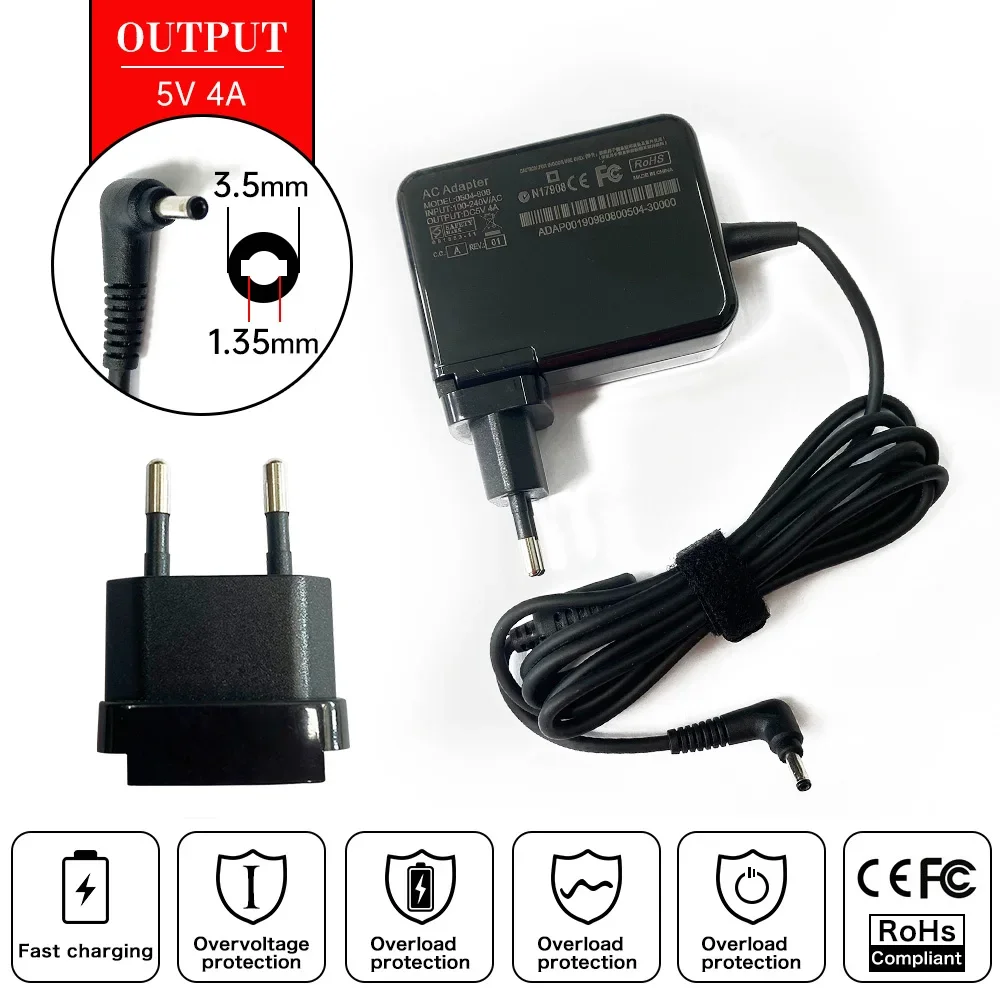 5V 4A Laptop AC Adapter Charger for Lenovo Miix 320-10ICR 310-10ICR 300-10IBY Ideapad 100S-80R2 100S-11IBY ADS-25SGP-06-05020E