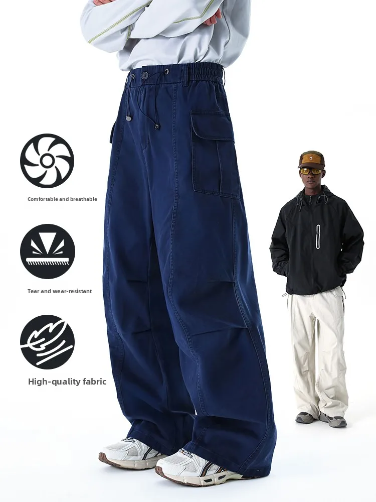 

Мужские повседневные хлопковые рабочие брюки MMOPTOP: модные, водонепроницаемые, прямые, с множеством карманов, для активного отдыха, весна