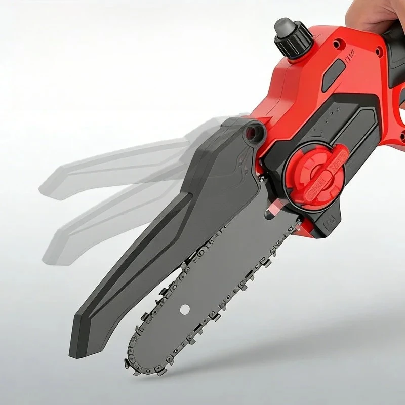 Mini Electric Chainsaw Cordless Battery Powered Hand Held Saw for Wood Trees Trimming Tools for Household Garden 8 Inch