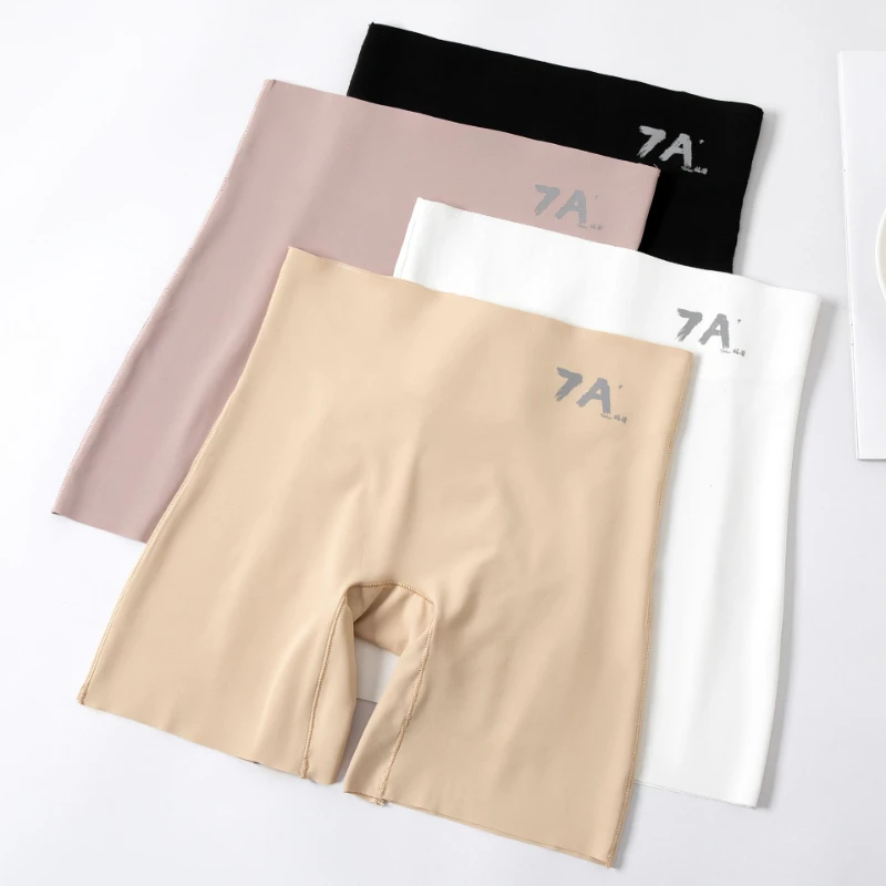 

Summer New Women's Shorts High Waist Traceless Safety Pants Anti-glare Wear-free Panties Belly-tucking Non-curling Base Pants