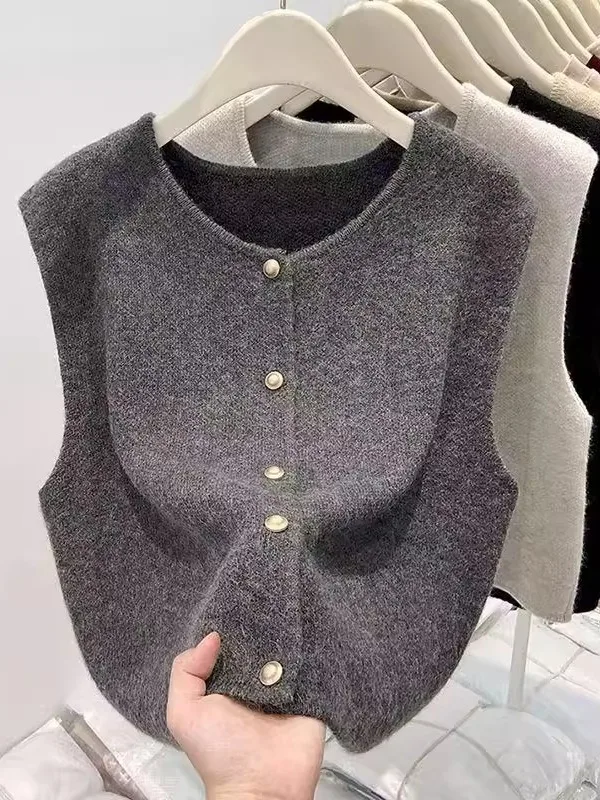 Femmes rondes Ne Svel gilet vêtements d'extérieur Cardigan ort tricoté haut en laine printemps automne nouveau Sle maman Faion