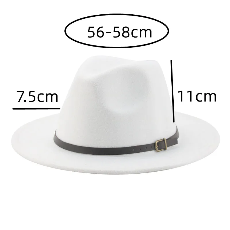 

Fedoras Hat Hats for Women Felted Caps Men Women Solid Belt Band Formal Casual Luxury Black White Women Fedora Hat Chapeau Femme