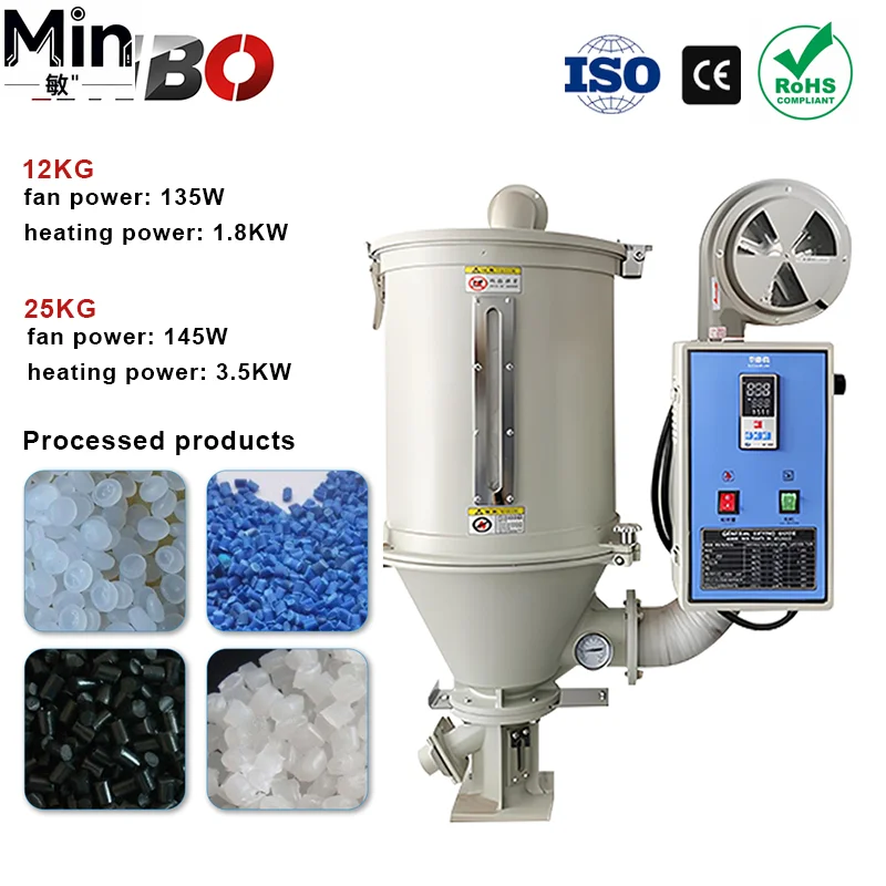 Small Industrial Hot Air Hopper Dryer Machine for Plastic Granules Particles Drying Equipment for Lab Factory Processing