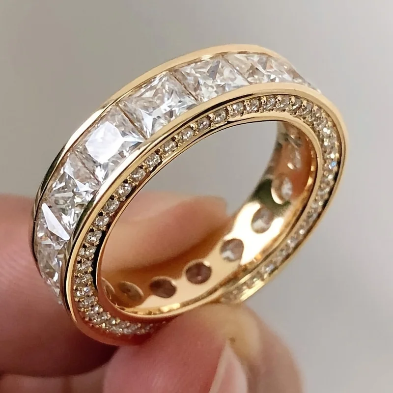 1 Pc Valentine's Day Gift - Classic Eternal Ring - April Birthstone - Simple Copper Cubic Zirconia Ring - Perfect for Parties and Daily Wear in All Seasons Fashion Jewelry Accessories Women's Men's Daily Casual Ring Essential Jewelry for Girls