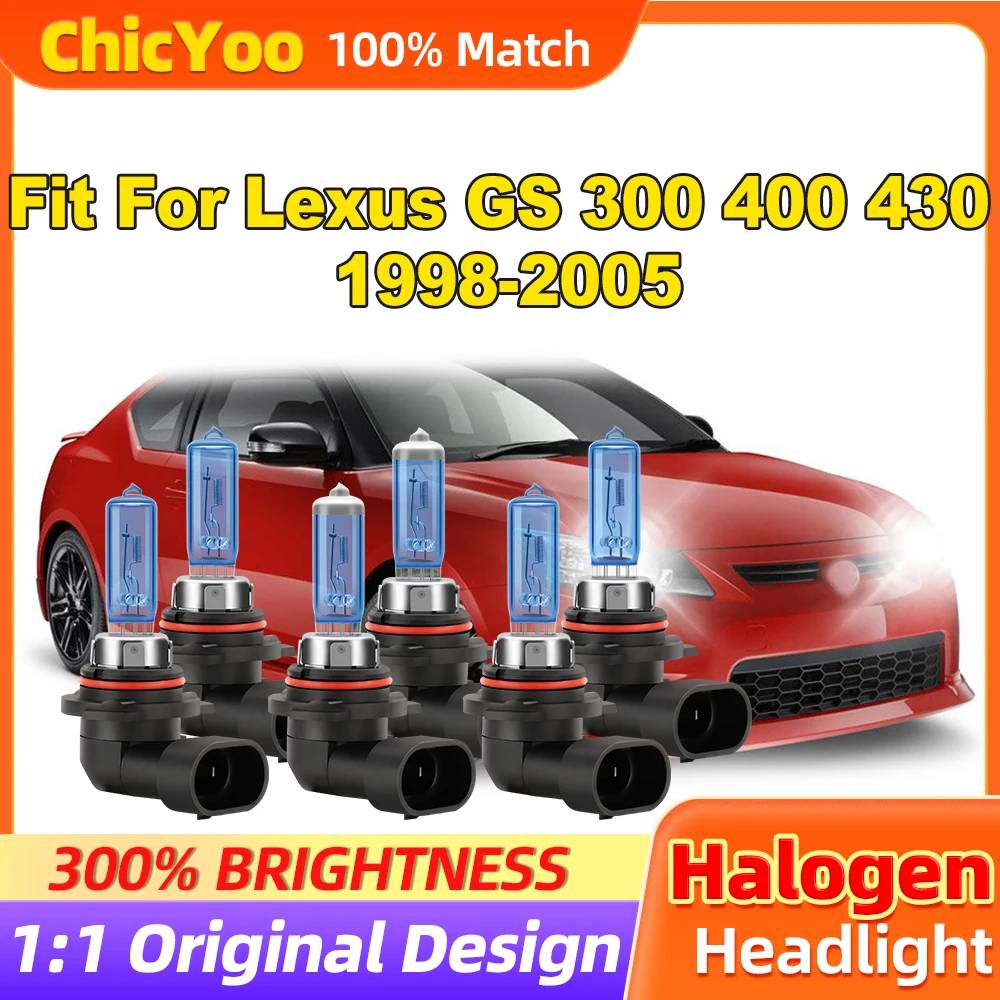 

Fit For Lexus GS 300 400 430 1998 1999 2000 2001 2002 2003 2004 2005 36000LM Halogen Lights 300W Turbo Auto Headlamps 6500K 12V