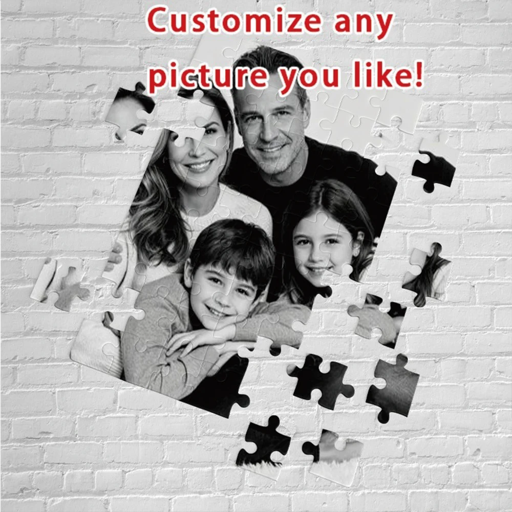 35/300/500/1003pcs Personalized Custom Photo Puzzle Family Photos Custom Photo Portrait Puzzle Handmade Birthday Gift